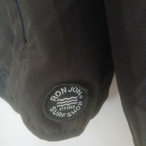 Ron Jon Black Windbreaker Jacket Full Zip Men Small - Picture 3 of 8